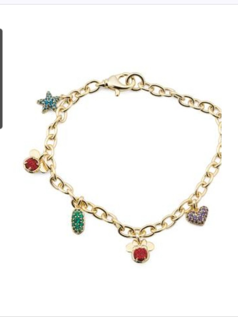 Kendra Scott Disney Mickey/Minnie Charm Bracelet Gold NWT